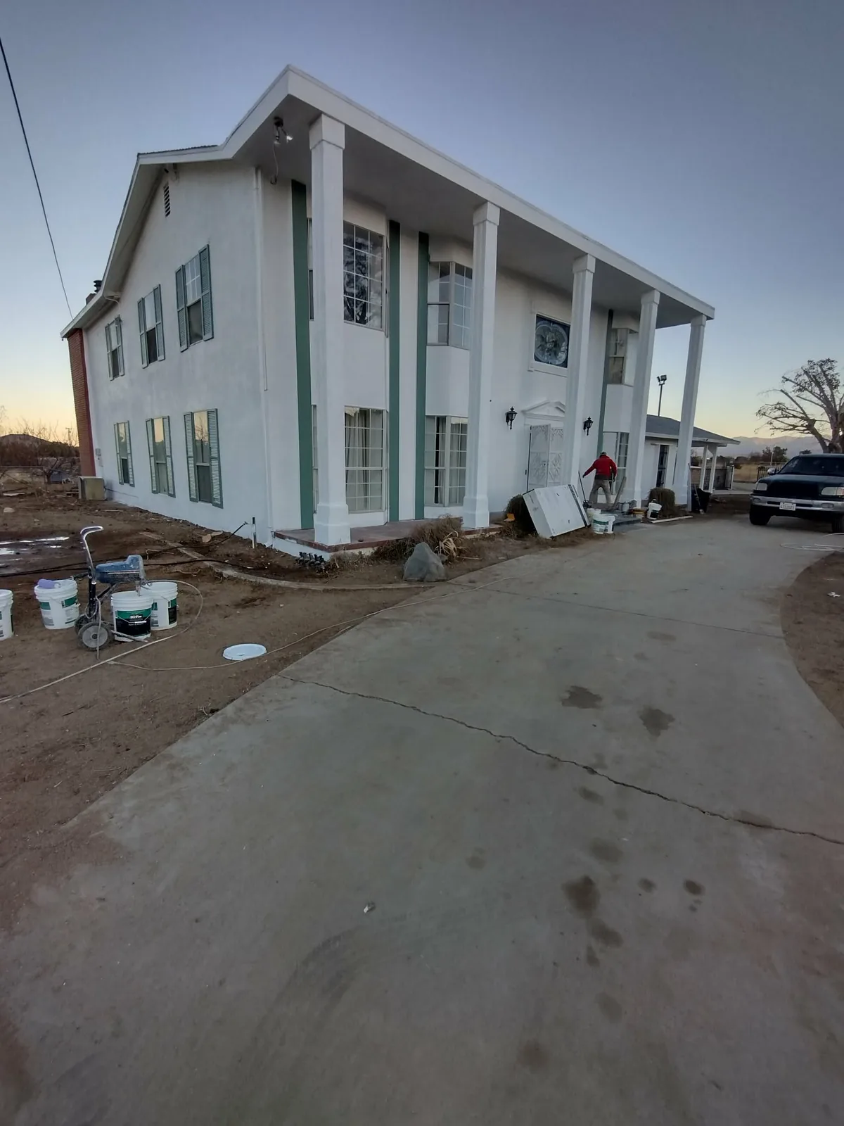 Exterior painting and improvements on a two-story home
